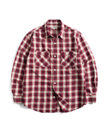 WILD BRICKS（ワイルドブリックス）の「W23 オンブレチェックワークシャツ（レッド）（シャツ/ブラウス）」