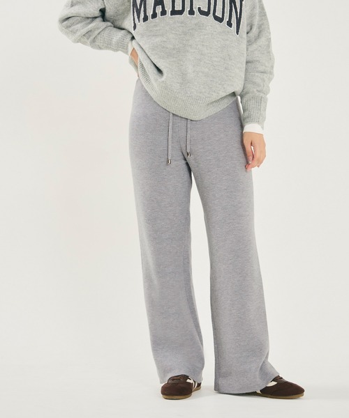 coca（coca）（コカ）の「【DAILY WARM】裏起毛ニットパンツ（その他パンツ・レディース・チャコール/グレー/ブラック/グレイッシュベージュ・L/M/S/XL）」の9枚目の写真