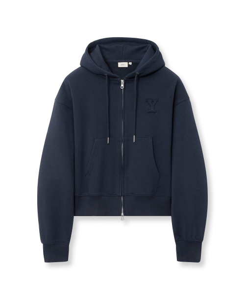 YALE(イェール)の「ウィメンズ Yロゴ クロップフードジップアップ_ネイビー(パーカー・レディース・その他・SMALL/MEDIUM)」の2枚目の写真