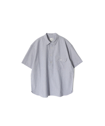 Ophir Windowpane Check Pullover Shirt Blue