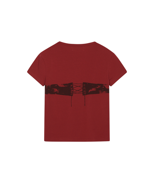 THREE TO EIGHTY(スリートゥエイティー)の「STANDARD CORSET GRAPHIC TEE RED(Tシャツ/カットソー・レディース・その他・FREE)」の5枚目の写真