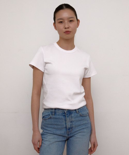 38COMEONCOMMON(38カモンコモン)の「Cap Sleeve Round T-Shirts (White)(Tシャツ/カットソー・レディース・その他・FREE)」の2枚目の写真