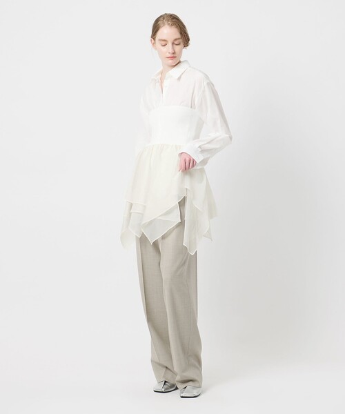 AEWEN MATOPH（イウエン マトフ）の「＜AEWEN MATOPH＞ラッフルミニスカート ベアトップ ‐ 2WAY ウォッシャブル ‐（スカート・レディース・ブラック/ホワイト・FREE）」の15枚目の写真