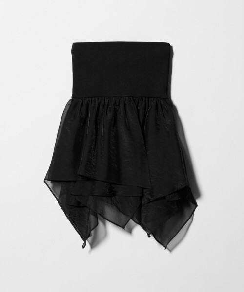 AEWEN MATOPH（イウエン マトフ）の「＜AEWEN MATOPH＞ラッフルミニスカート ベアトップ ‐ 2WAY ウォッシャブル ‐（スカート・レディース・ブラック/ホワイト・FREE）」の21枚目の写真