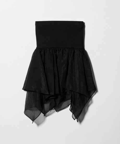 AEWEN MATOPH（イウエン マトフ）の「＜AEWEN MATOPH＞ラッフルミニスカート ベアトップ ‐ 2WAY ウォッシャブル ‐（スカート・レディース・ブラック/ホワイト・FREE）」の22枚目の写真