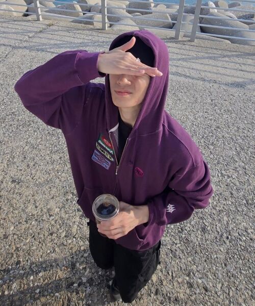 AFTERMATH(アフターマス)の「WAFFLE ZIP HOODIE (PURPLE)(パーカー・レディース・パープル・MEDIUM/LARGE/X-LARGE)」の7枚目の写真