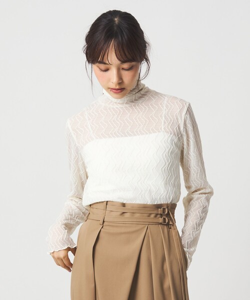 EMMEL REFINES（エメルリファインズ）の「＜EMMEL REFINES＞EM ナミナミ シアータート ルカットソー（Tシャツ/カットソー・レディース・ホワイト/ブラック・FREE）」の5枚目の写真