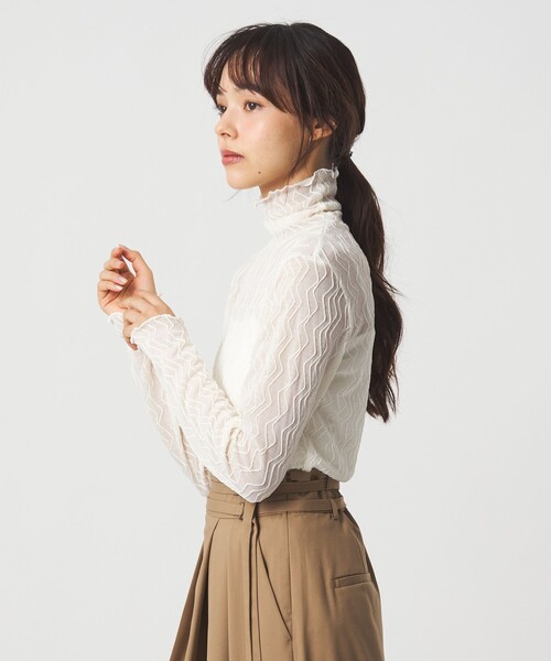 EMMEL REFINES（エメルリファインズ）の「＜EMMEL REFINES＞EM ナミナミ シアータート ルカットソー（Tシャツ/カットソー・レディース・ホワイト/ブラック・FREE）」の6枚目の写真