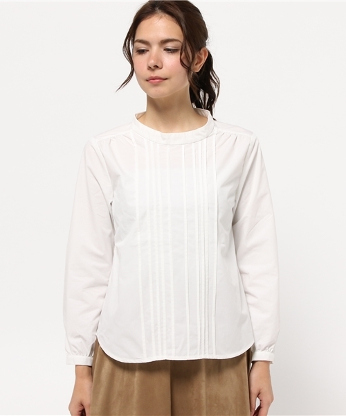 LBC(エルビーシー)の「コットンポリダンプ起毛スタンドシャツ (シャツ/ブラウス・レディース・オフホワイト/ネイビー・LARGE/MEDIUM)」の8枚目の写真