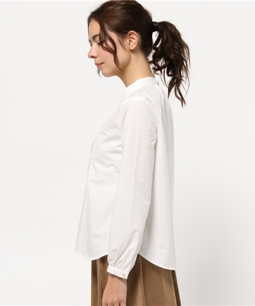 LBC(エルビーシー)の「コットンポリダンプ起毛スタンドシャツ (シャツ/ブラウス・レディース・オフホワイト/ネイビー・LARGE/MEDIUM)」の9枚目の写真