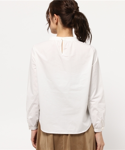 LBC(エルビーシー)の「コットンポリダンプ起毛スタンドシャツ (シャツ/ブラウス・レディース・オフホワイト/ネイビー・LARGE/MEDIUM)」の10枚目の写真