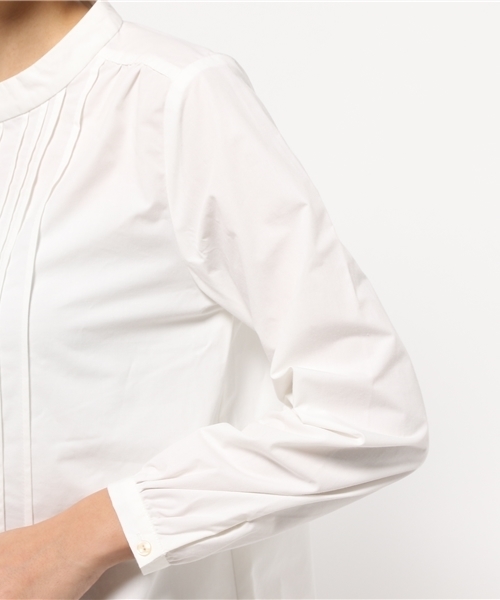 LBC(エルビーシー)の「コットンポリダンプ起毛スタンドシャツ (シャツ/ブラウス・レディース・オフホワイト/ネイビー・LARGE/MEDIUM)」の5枚目の写真