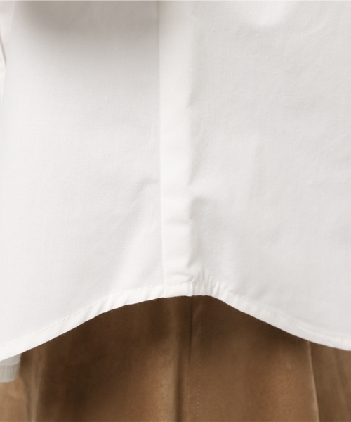 LBC(エルビーシー)の「コットンポリダンプ起毛スタンドシャツ (シャツ/ブラウス・レディース・オフホワイト/ネイビー・LARGE/MEDIUM)」の6枚目の写真