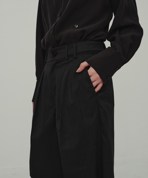 Wool Tuck Half Pants/ウールタックハーフパンツ/ショートパンツ
