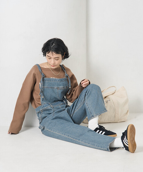 SOMETHING（サムシング）の「SOMETHING × FREAK'S STORE/サムシング 別注 SLIM NARROW SALOPETTE/スリム ナロー サロペット（サロペット/オーバーオール・レディース・ネイビー/サックスブルー・SMALL/MEDIUM）」の5枚目の写真