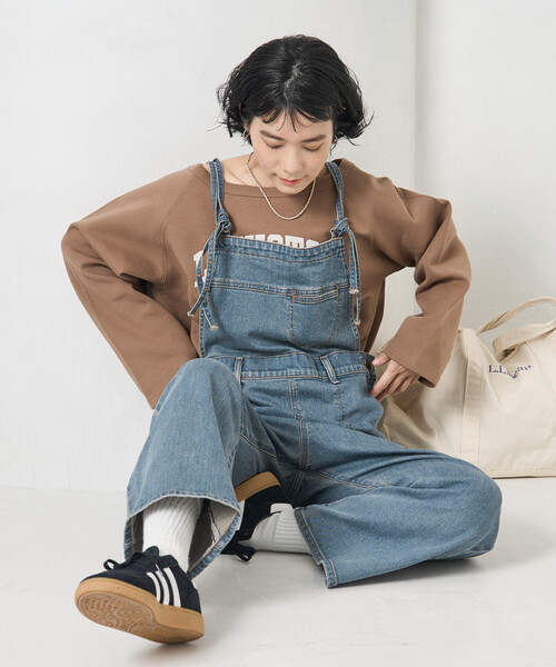 SOMETHING（サムシング）の「SOMETHING × FREAK'S STORE/サムシング 別注 SLIM NARROW SALOPETTE/スリム ナロー サロペット（サロペット/オーバーオール・レディース・ネイビー/サックスブルー・SMALL/MEDIUM）」の8枚目の写真