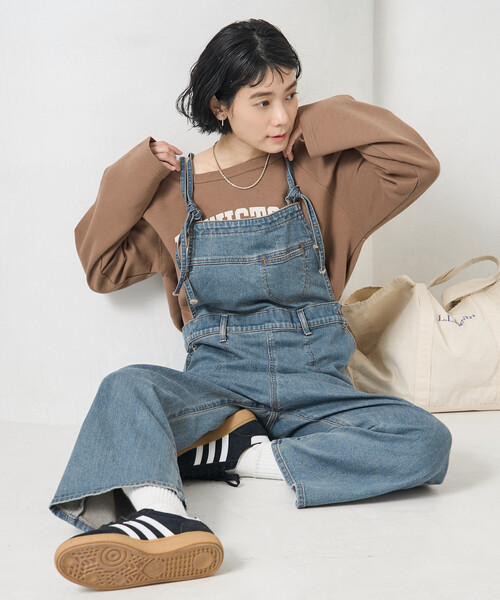 SOMETHING（サムシング）の「SOMETHING × FREAK'S STORE/サムシング 別注 SLIM NARROW SALOPETTE/スリム ナロー サロペット（サロペット/オーバーオール・レディース・ネイビー/サックスブルー・SMALL/MEDIUM）」の9枚目の写真