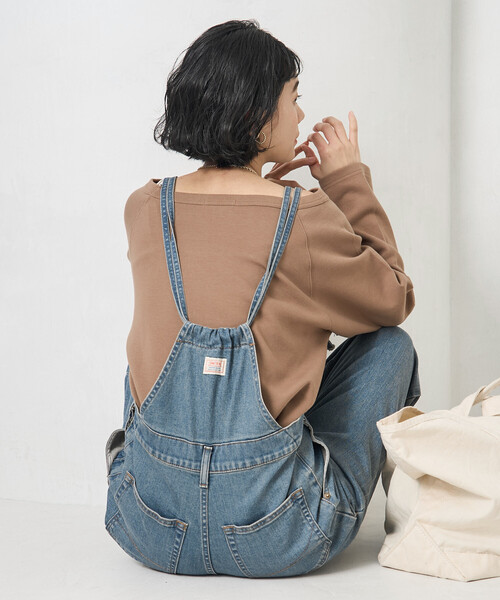 SOMETHING（サムシング）の「SOMETHING × FREAK'S STORE/サムシング 別注 SLIM NARROW SALOPETTE/スリム ナロー サロペット（サロペット/オーバーオール・レディース・ネイビー/サックスブルー・SMALL/MEDIUM）」の11枚目の写真