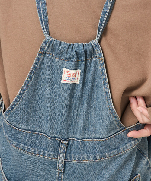 SOMETHING（サムシング）の「SOMETHING × FREAK'S STORE/サムシング 別注 SLIM NARROW SALOPETTE/スリム ナロー サロペット（サロペット/オーバーオール・レディース・ネイビー/サックスブルー・SMALL/MEDIUM）」の13枚目の写真