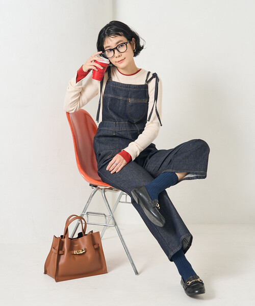 SOMETHING（サムシング）の「SOMETHING × FREAK'S STORE/サムシング 別注 SLIM NARROW SALOPETTE/スリム ナロー サロペット（サロペット/オーバーオール・レディース・ネイビー/サックスブルー・SMALL/MEDIUM）」の16枚目の写真