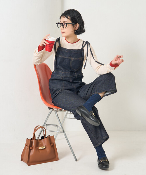 SOMETHING（サムシング）の「SOMETHING × FREAK'S STORE/サムシング 別注 SLIM NARROW SALOPETTE/スリム ナロー サロペット（サロペット/オーバーオール・レディース・ネイビー/サックスブルー・SMALL/MEDIUM）」の17枚目の写真