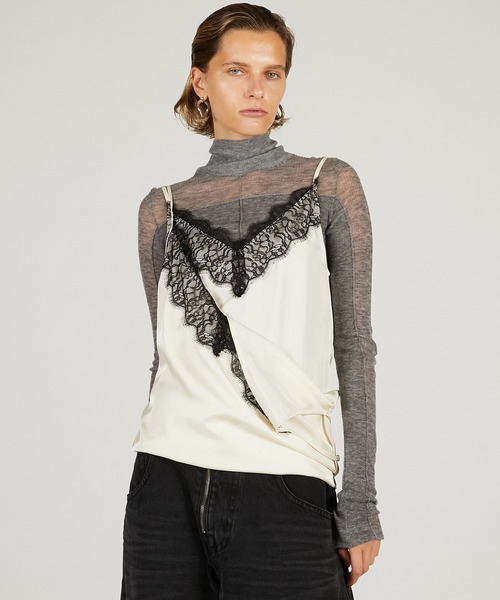 PRANK PROJECT（プランクプロジェクト）の「2WAYスカーフレースチュニック / Inverted Cami Dress（その他トップス・レディース・ブラック/アイボリー/ブラウン・FREE）」の2枚目の写真