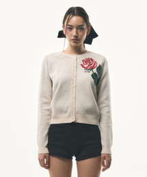 FOR THE WEATHER（フォーザウェザー）の「jacquard rose cardigan (Cream)（カーディガン/ボレロ）」