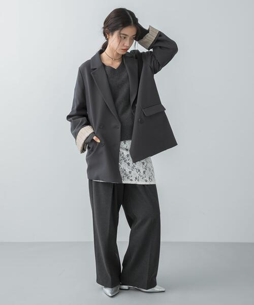 SENSE OF PLACE by URBAN RESEARCH(センスオブプレイスバイアーバンリサーチ)の「ワイドスリーブオーバージャケット(テーラードジャケット・レディース・アイボリー/ベージュ/チャコールグレー・ONE)」の14枚目の写真