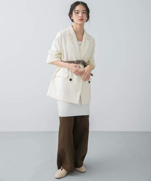 SENSE OF PLACE by URBAN RESEARCH(センスオブプレイスバイアーバンリサーチ)の「ワイドスリーブオーバージャケット(テーラードジャケット・レディース・アイボリー/ベージュ/チャコールグレー・ONE)」の22枚目の写真