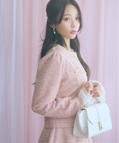 marun（マルン）の「＜大きいサイズ＞ツイード調ノーカラージャケット