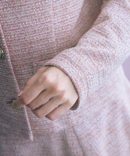 marun（マルン）の「＜大きいサイズ＞ツイード調ノーカラージャケット