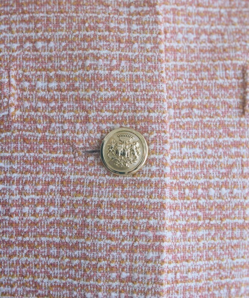 marun（マルン）の「＜大きいサイズ＞ツイード調ノーカラージャケット marun（ノーカラージャケット・レディース・ピンク/ブラック・L/LL/3L/4L/5L）」の17枚目の写真