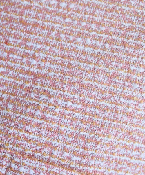 marun（マルン）の「＜大きいサイズ＞ツイード調ノーカラージャケット marun（ノーカラージャケット・レディース・ピンク/ブラック・L/LL/3L/4L/5L）」の18枚目の写真