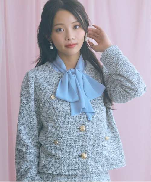 marun（マルン）の「＜大きいサイズ＞ツイード調ノーカラージャケット