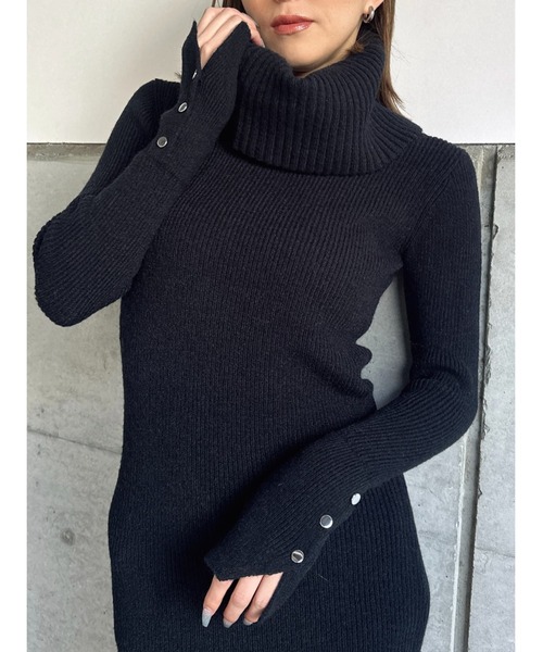 EGOIST（エゴイスト）の「2WAYロングニットワンピース（ワンピース・レディース・ベージュ/ブラック・FREE）」の11枚目の写真