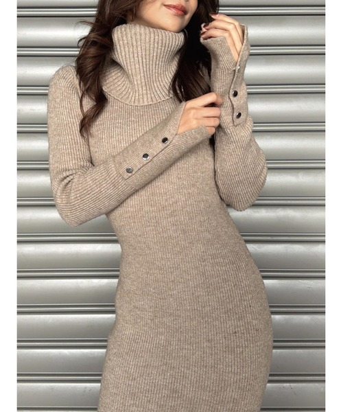 EGOIST（エゴイスト）の「2WAYロングニットワンピース（ワンピース・レディース・ベージュ/ブラック・FREE）」の16枚目の写真