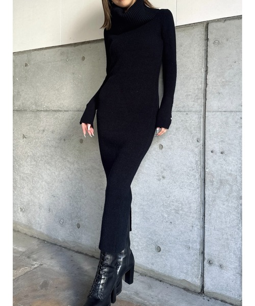 EGOIST（エゴイスト）の「2WAYロングニットワンピース（ワンピース・レディース・ベージュ/ブラック・FREE）」の10枚目の写真