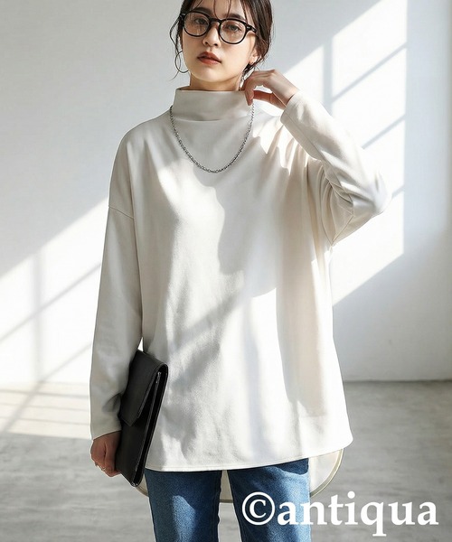 antiqua(アンティカ)の「ハイネックトップス(その他トップス・レディース・アイボリー/ブラック・ONESIZE)」の1枚目の写真