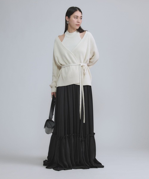 Chaos（カオス）の「Chaos(カオス)/ ロウシルクカシュクールカーディガン（カーディガン/ボレロ・レディース・アイボリー・FREE）」の3枚目の写真