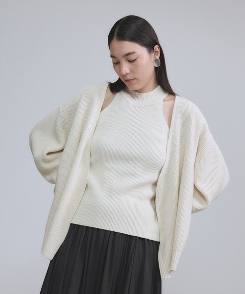 Chaos（カオス）の「Chaos(カオス)/ ロウシルクカシュクールカーディガン（カーディガン/ボレロ・レディース・アイボリー・FREE）」の9枚目の写真