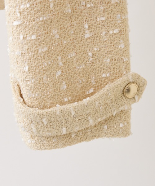 one after another NICE CLAUP(ワンアフターアナザーナイスクラップ)の「フェイクファー付きツイードジャケット(ブルゾン・レディース・アイボリー/ブラック/イエロー・FREE)」の8枚目の写真