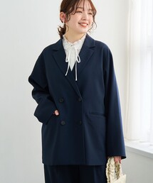 coen | リネンライク ダブルブレストテーラードジャケット(テーラードジャケット)