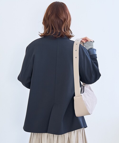coen（コーエン）の「リネンライク ダブルブレストテーラードジャケット（テーラードジャケット・レディース・モカ/ネイビー/ブラック・M/L）」の8枚目の写真