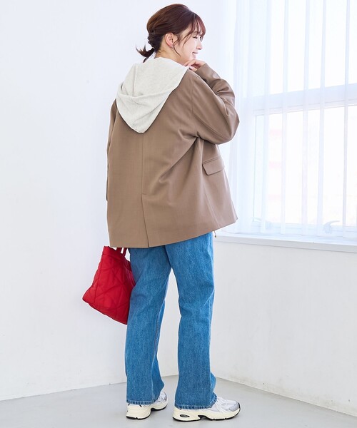 coen（コーエン）の「リネンライク ダブルブレストテーラードジャケット（テーラードジャケット・レディース・モカ/ネイビー/ブラック・M/L）」の11枚目の写真