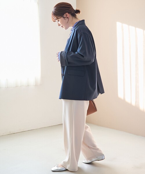 coen（コーエン）の「リネンライク ダブルブレストテーラードジャケット（テーラードジャケット・レディース・モカ/ネイビー/ブラック・M/L）」の19枚目の写真