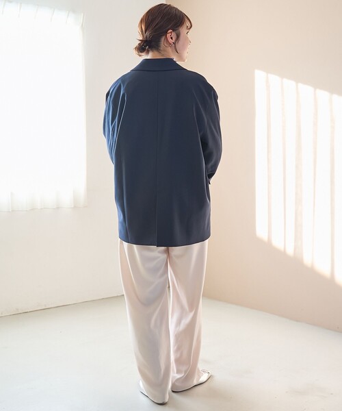 coen（コーエン）の「リネンライク ダブルブレストテーラードジャケット（テーラードジャケット・レディース・モカ/ネイビー/ブラック・M/L）」の20枚目の写真