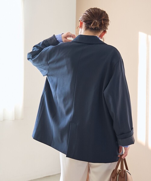 coen（コーエン）の「リネンライク ダブルブレストテーラードジャケット（テーラードジャケット・レディース・モカ/ネイビー/ブラック・M/L）」の22枚目の写真