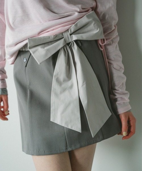 idem（イデム）の「big ribbon belt / ビッグリボンベルト（ベルト・レディース・グレー/ブラック・FREE）」の8枚目の写真