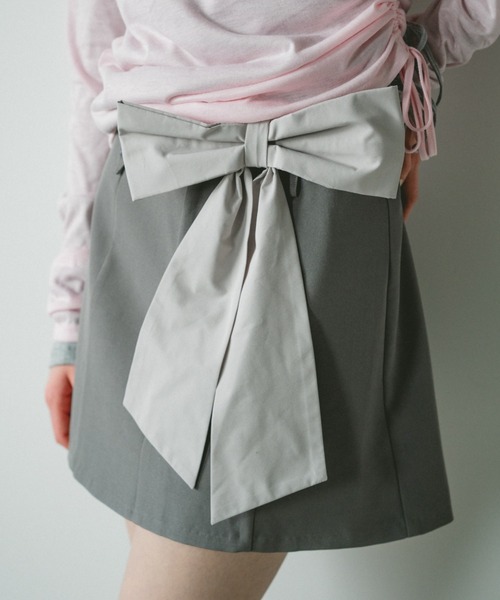 idem（イデム）の「big ribbon belt / ビッグリボンベルト（ベルト・レディース・グレー/ブラック・FREE）」の9枚目の写真