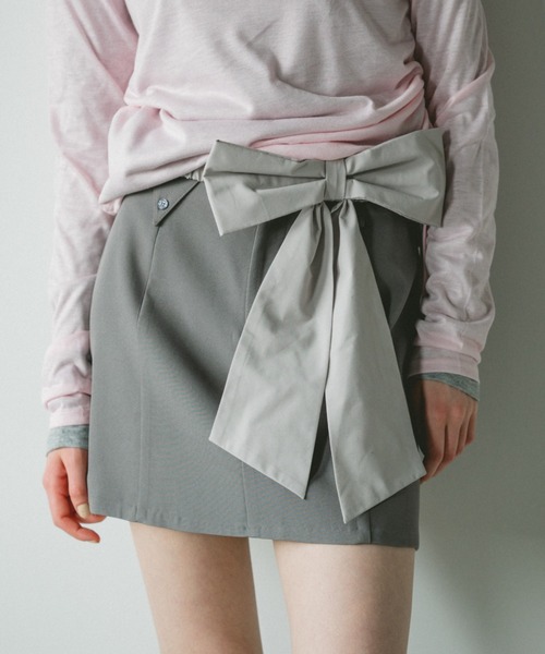 idem（イデム）の「big ribbon belt / ビッグリボンベルト（ベルト・レディース・グレー/ブラック・FREE）」の11枚目の写真